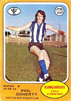 1973 Scanlens VFL #34 Phil Doherty Front